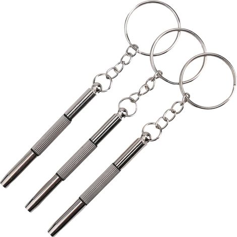 6er-Set 3-in-1-Schraubendreher aus Edelstahl zur Reparatur von Brillen, Uhren und Mobiltelefonen, silberfarben, 60 mm (1/5)