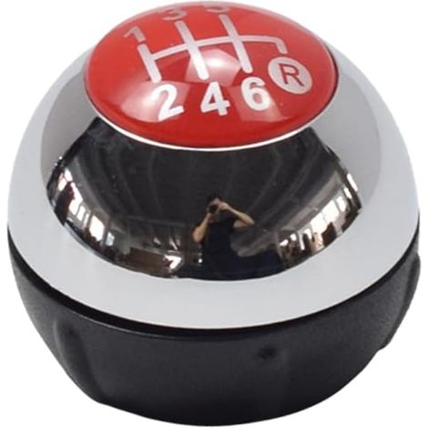 Pommeau de levier de vitesse pour Fiat 500 2012-2018-Cromo + Rosso-55344048 (1/5)