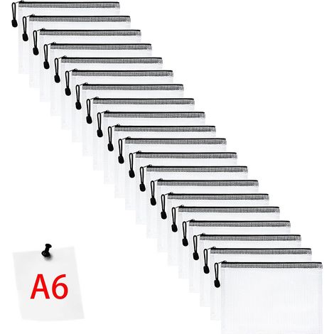 JSSEVN-A6 Dokumentenmappe mit Reißverschluss, 24 transparente PVC-Dokumentenmappen, Reißverschlusstasche, Aufbewahrungstasche für Dokumente (1/5)