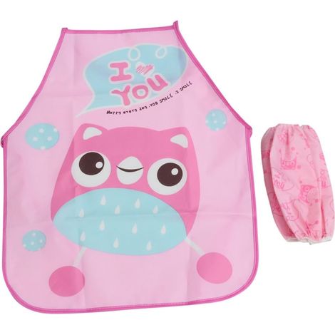 Tablier de Bricolage pour Garçon et Filles 3pcs en Eva Imperméable Manches Amovibles Rose, Facile à Laver, pour Peinture et Activités Manuelles (1/5)