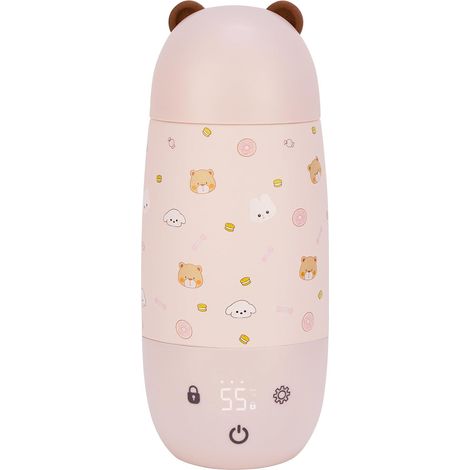 Tragbarer Flaschenwärmer, 500 ml, mit intelligenter Temperaturregelung, schneller Aufheizung, einstellbare Temperatur von 37 bis 55 Grad, ideal für Zuhause und unterwegs. (1/5)