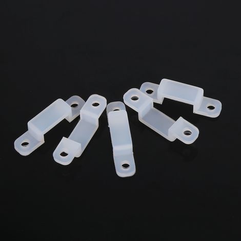 Lot de 100 clips de fixation pour bandeau LED 3528 5050 1210 RGB, support silicone 12mm, accessoire de montage solide et pratique. (1/3)