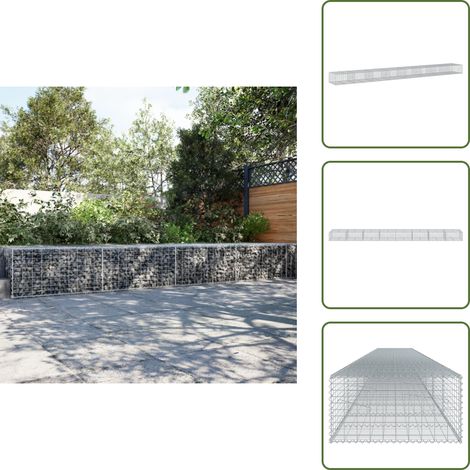 vidaXL Panier gabion avec couvercle 800x100x50 cm fer galvanisé (1/5)