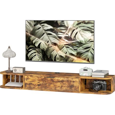 120 cm Floating TV Unit TVs up to 50 Inch - Rustic Brown (1/5)