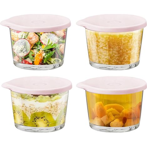 Glass Bowl with Lid, 4 Pieces, Airtight and Secure Containers (1/5)