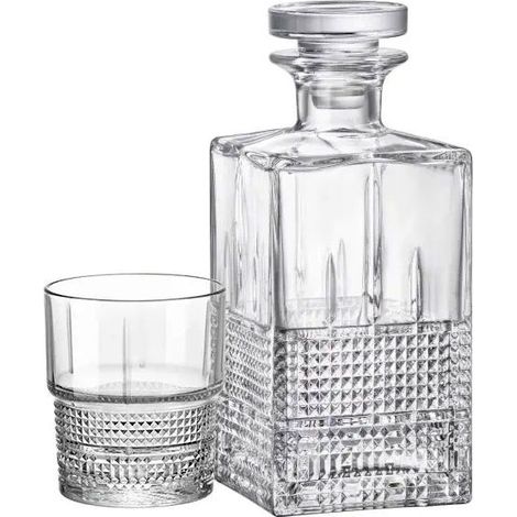 Set Bartender Novecento 7 pezzi bottiglia + 6 bicchieri liquore Idea Regalo