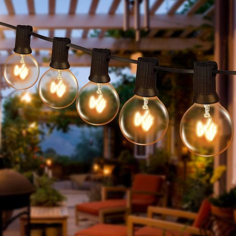 ZOLGINAH Guirlande Lumineuse Exterieur, G40 7,5M Guirlande Lumineuse LED avec 25Ampoules & 2 de Rechange,IP44 Étanche, Décoration Intérieur et Extérieur pour Noël Mariage Fête Jardin Patio Terrasse (1/5)