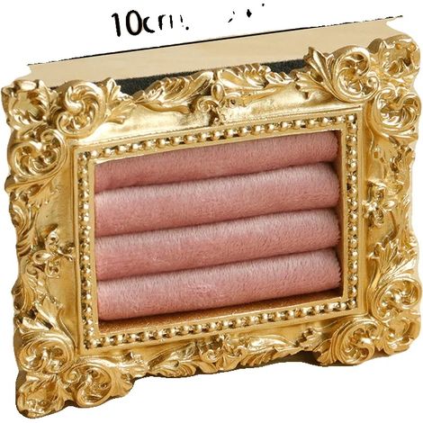 Espositore per gioielli, organizer in velluto, design barocco, 4 pezzi rosa (1/2)