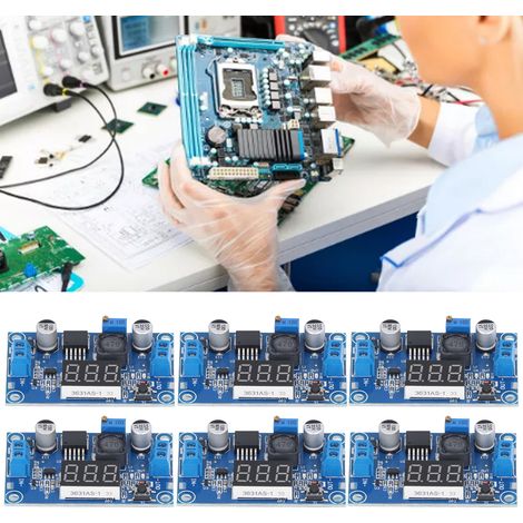 Selbstbau-DC-DC-Abwärtsregler-Netzteilmodul 4-40V auf 1,25-37V (6 Stück) mit Digitalvoltmeter und Kalibrierung. (1/5)