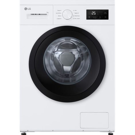 LG F4NA10S7NWK Lavatrice slim 7kg, Classe A, 1400 giri, Programma igiene con vapore, Display grande, White