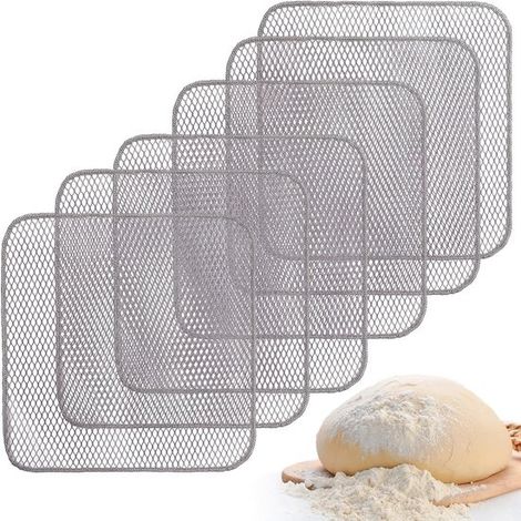 Set di 6 panni da pasticceria (30 x 30 cm) per rimuovere i residui di impasto da ciotole, fruste e utensili da cucina. Realizzati in acciaio inox e silicone. (1/5)