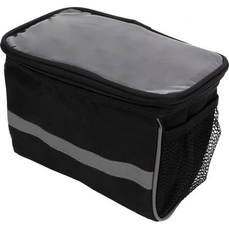 Sacoche de guidon vélo noir, sac de tube avant, panier vélo, pochette cyclisme pour VTT et extérieur (1/5)