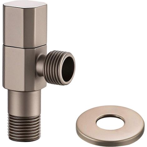 Vannes de régulation de débit d'eau, vannes d'arrêt d'angle 1/2 pouce, vannes d'arrêt d'eau chaude/froide pour systèmes de chauffage et de plomberie, multicolores argent laiteux (1/5)