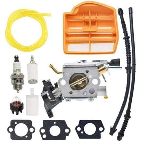[NEVER USED] C1M-EL37B Carburetor Carb W/Air Filter Repower Fuel Line Kit for Husqvarna 445 445E 450 450E Chainsaw for Gas Replace 506 45 04-01.