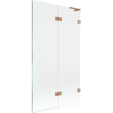 Mexen Lunar L pare-douche à deux volets droit 100 x 150 cm, transparent, cuivre brossé - 897L-100-100-65-00-P (1/5)