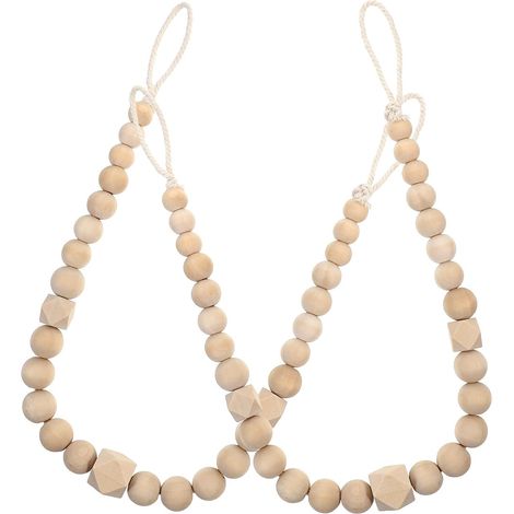 Rideaux en Perles De Bois Dcoratives Corde Rideau Rtro (1/5)