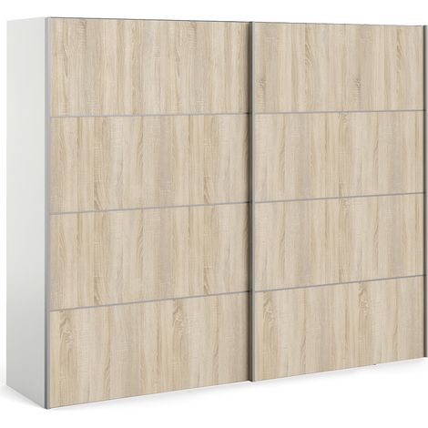 Veto Schiebetürenschrank 2 Türen breit 243 cm weiss, Eiche Dekor.