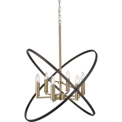 Searchlight Hoopla - Luminaire suspendu à 6 ampoules, bronze, brun, E14 (1/3)