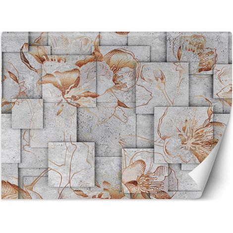 Carta Da Parati, Fiori su sfondo geometrico - 300x210 (1/5)