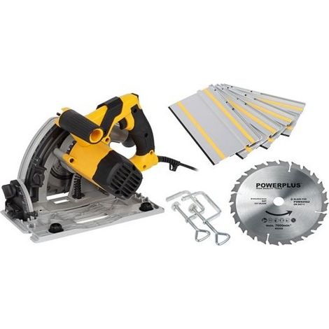 Powerplus Scie Plongeante Électrique POWX0562 - Outil Filaire de 1200 W et Ø 165 mm - Guide Latéral - avec 11 Accessoires (1/5)