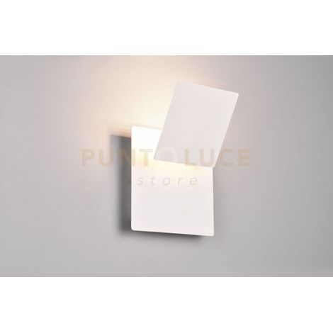 MIO APPLIQUE LED 6W 560lm, 3000K METALLO BIANCO DIFFUSORE QUADRATO ORIENTABILE L. 18CM