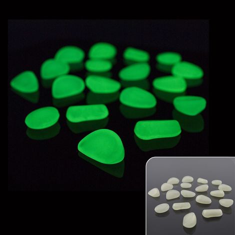 Sassolini luminosi in resina fotoluminescenti colore verde 50/100 pezzi Numero Pezzi - 100 sassolini