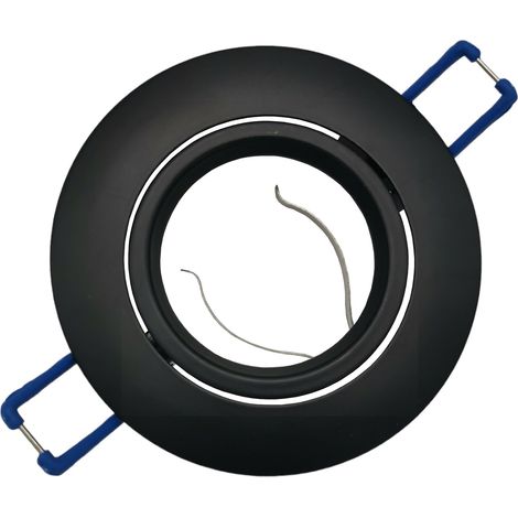 Portafaretto Tondo Orientabile da incasso soffitto cartongesso per lampadine led GU10 MR16  Nero