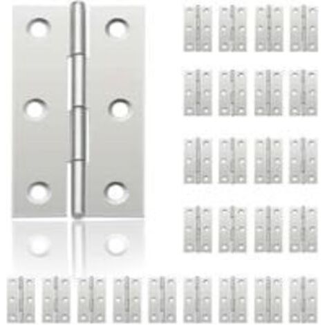 24Pcs Petit Charnières pour Portes, Charnière Inox, DIY Charnières de Portes pour Porte Placard Charnière Piano Boîtes à bijoux La Maison Meubles Matériel Armoire(44mm32mm)