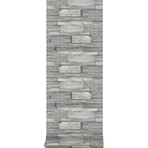 Superfresco Easy - Vliestapete - Steine/Wand - Grau - 10m x 52 cm
