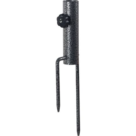 Piquet pour Parasol 25-32 mm, Plage, Jardin, Camping, Acier Gris, 35 x 8 x 4 cm (1/5)