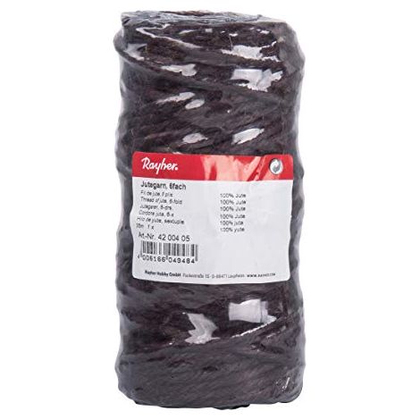 Rayher Cordone Juta, 6-x, 6mm ø, Marrone Scuro, Rocchetto 35m, 35 unità (1/4)