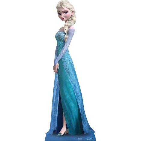 Figurine en carton Elsa de profil avec robe bleue La Reine des Neiges Disney -Haut 155 CM
