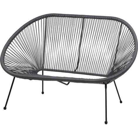 Canapé d'extérieur en résine – 137x92x85 cm – Gris anthracite – Élégance et confort (1/2)