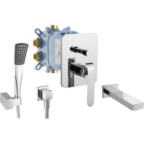 PaulGurkes Robinet de baignoire corps encastré mitigeur monocommande douche carrée