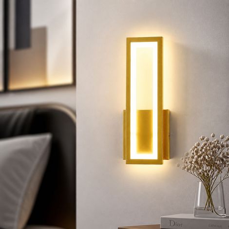 Applique murale LED design moderne doré 27W éclairage 3 couleurs pour chambre couloir entrée décoration intérieure élégante (1/5)