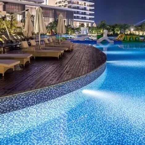 Lampada da Piscina LED RGB a Elevata Prestazione, Comando Remoto, IP68 Impermeabile, 108 LED, Installazione Recesso, per Piscine, Laghi, Vasche - AUTRES (1/3)