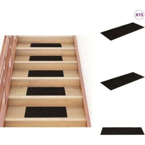 Rechteckige, selbstklebende Treppenläufer, 15 Stück, 60 x 25 cm – Treppenläufer – Stufenmatten – Treppenschutz – rutschfest (1/4)