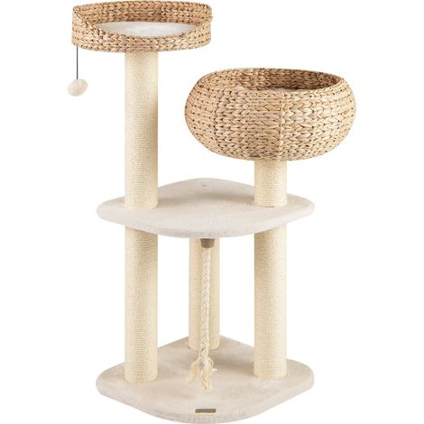 Tiragraffi con pali in sisal e cesto, 104 cm, beige
