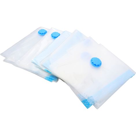Sacs de rangement compressibles sous vide avec pompe pour vêtements, couettes, couvertures, literie, lot de 6 en PE PET (1/5)