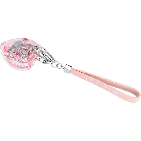 Porte-clés boîte à musique en forme de cœur, ornement boîte à musique, décoration de bureau, jouet musical pour enfants, rose. (1/5)