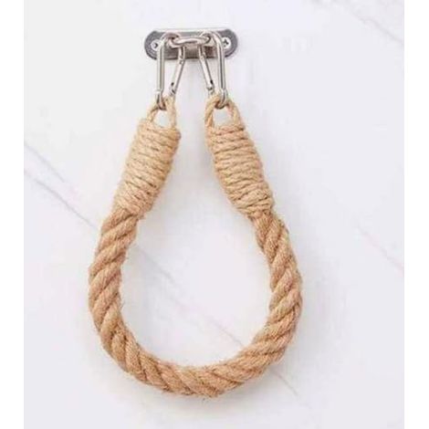 Porte-rouleau de papier toilette en corde chanvre faite main, 50 cm, (1/5)