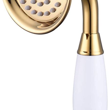 Tragbarer Duschkopf aus Messing für das Badezimmer, goldfarben (nur Duschkopf), Modell BS126-AquaForge