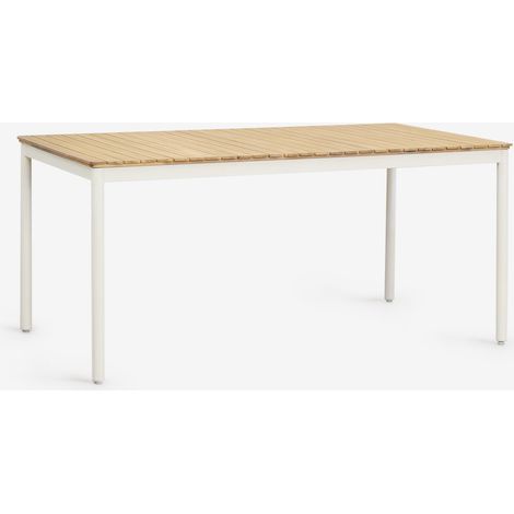 Tavolo da pranzo rettangolare in acciaio e legno di acacia (160x90 cm) Artus SKLUM