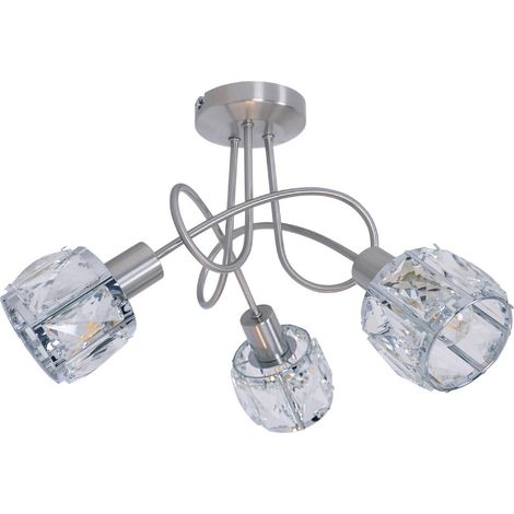 Naeve JOSEFA Plafonnier semi-encastré multi-bras en acier blanc, 3 x E14, 3 000 K