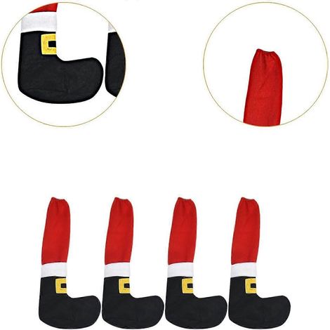 AURA 4 x weihnachtliche Tischbeinbezüge, weihnachtliche Stuhlbeinbezüge, Bodenschoner, niedliche Tisch- und Heimdekoration, Weihnachtsdekoration (1/3)