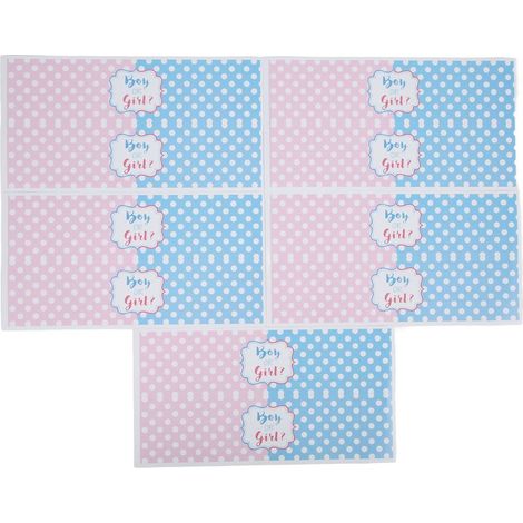 Lot de 5 étiquettes autocollantes pour bouteilles d'eau, bleues et roses, pour garçon ou fille. Étiquettes personnalisées pour les étudiants et les fêtes. (1/5)