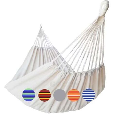 Hamac double pour 2 personnes,extra large,220x150cm,longueur totale 330 cm,charge maximale 300 kg,en toile de coton (1/4)