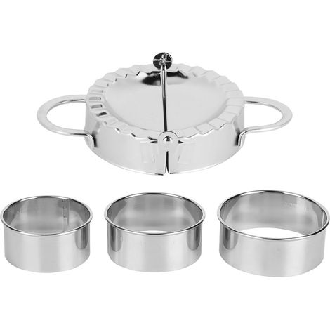 Lot de 3 moules à raviolis manuels en acier inoxydable 304, presse pâte à dumplings pour cuisine familiale (1/5)