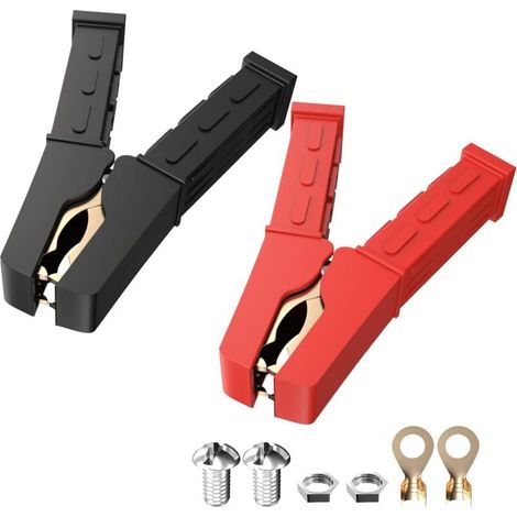 [NEVER USED] Heavy Duty Pure Copper Alligator Clips 500A Car Battery Charging Clamps 2 Pack Battery Replacement Crocodile Clips Jumper Cable Clamps Welding Clamps for Car Automotive Vehicle Boat (1/3)