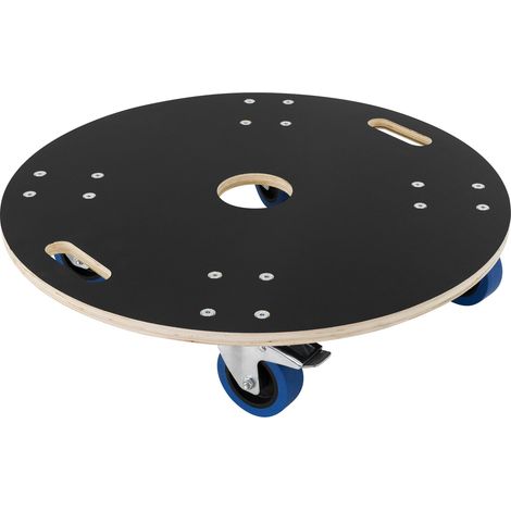 ECD Germany Carrito de Transporte Redondo para Muebles Ø67x14,5 cm con 4x Ruedas Giratorias de Caucho Carretilla con Frenos Platforma Mundanzas y Translado de Maquinaria/Electrodomésticos hasta 800kg